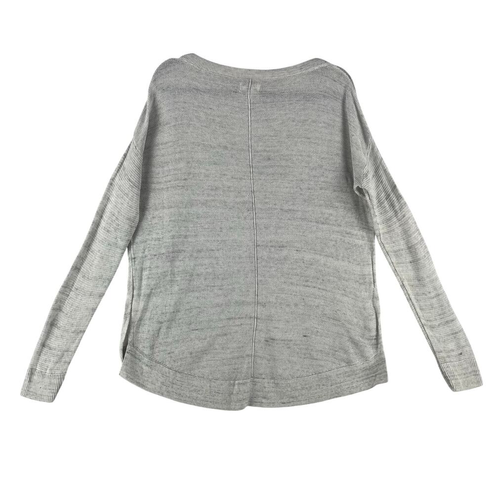 Lou & Grey WMNS Open Knit Pullover Sweater SZ S Heather Gray Boat Neck High-Low